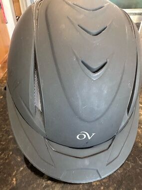 OV Black Equestrian Helmet - Ventilated Riding Safety Helmet
